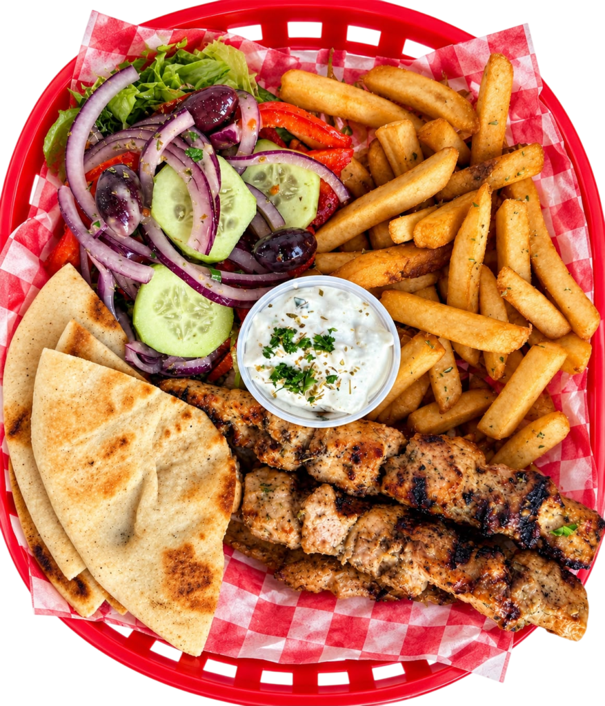 Chicken and Pork Souvlaki Platter